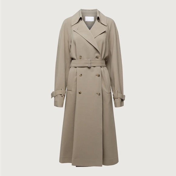 NWT OAK + FORT Beige Trench Coat - Picture 3 of 6
